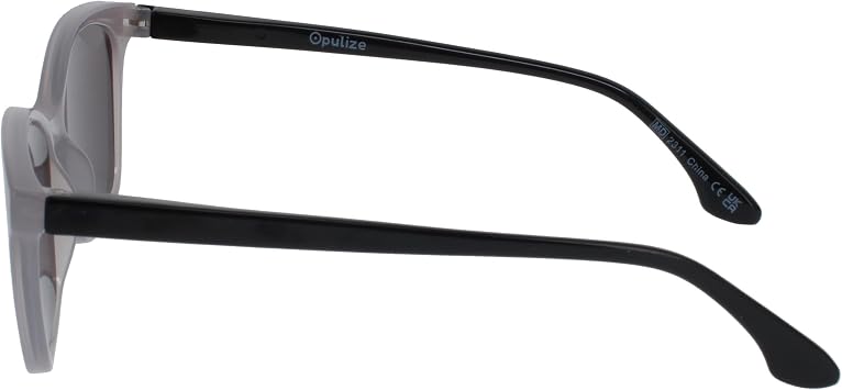 OPULIZE KAT Reading Sunglasses - Cat-Eye Frame - Grey - Men & Women - Spring Hinges - S59-7 - +1.00