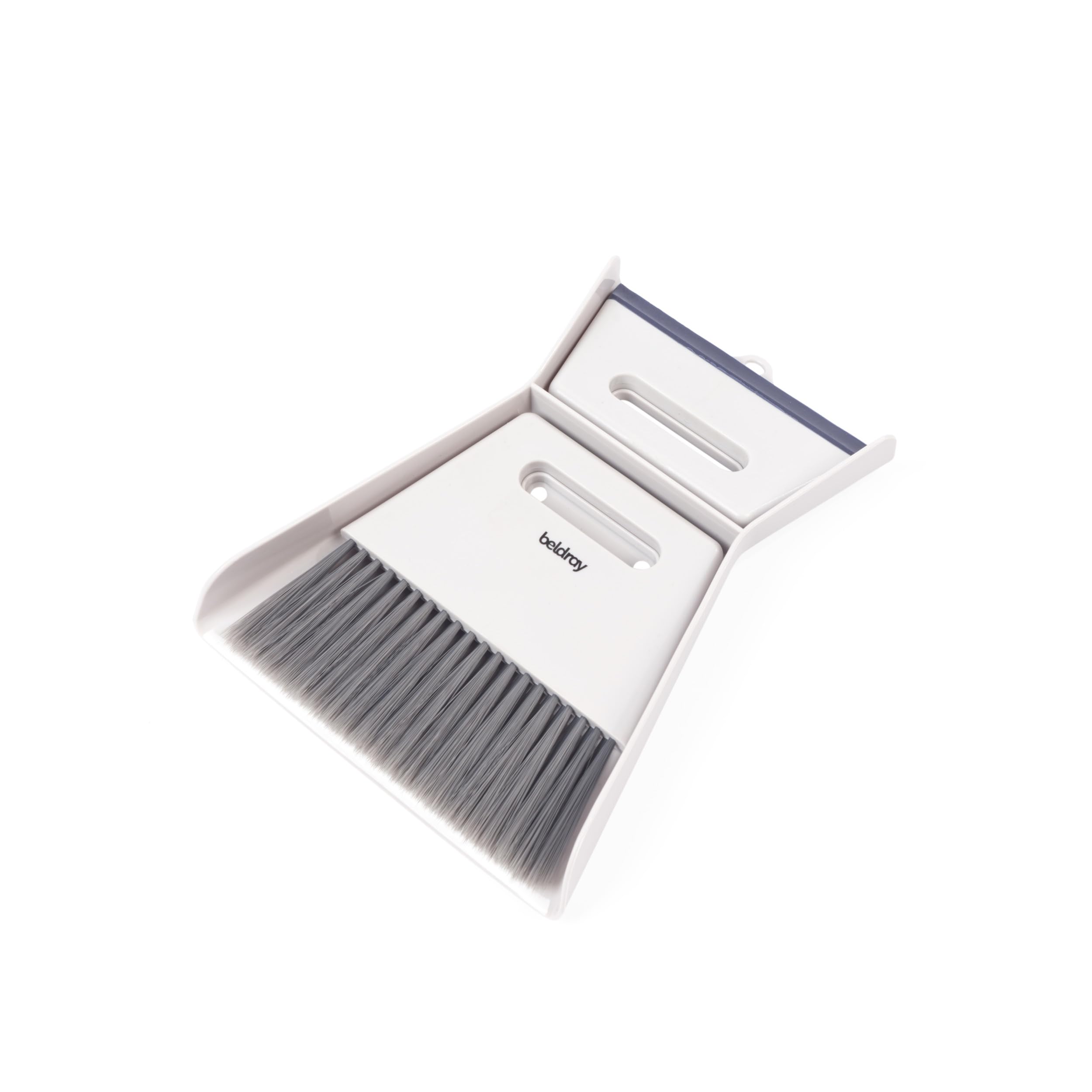Beldray Deep Clean 2 in 1 Worktop Dustpan Set – Scrape & Sweep, Mini Dustpan & Brush, Multipurpose, Compact, Squeegee for Liquids, Brush for Dirt & Crumbs, Kitchens, Keyboards, Portable Cleaning, Grey
