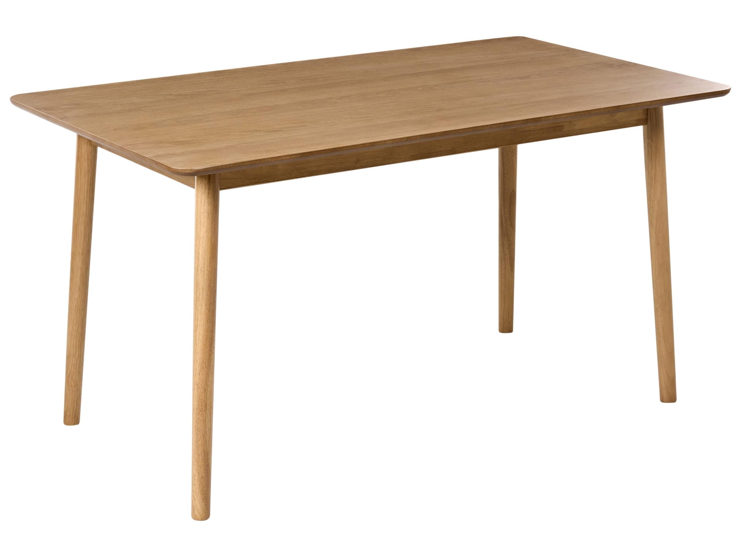 Beliani Mesa de Comedor para Comedor y Cocina 140 x 80 cm Patas de Madera Maciza Chapa de Roble Claro Elvyn