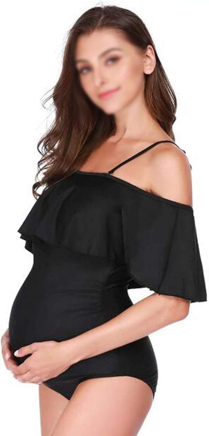 Women Pregnancy Swimwear, Size Maternity Swimsuit Topless Ruffled Bikini Swimsuit Beachwear