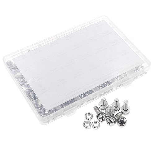 Miniatura 8 de Tornillos Phillips de cabeza plana de acero inoxidable M2 M2.5 M3 M4 M5 M6 combinan con arandela de resorte y arandelas lisas Kit surtido de tuercas