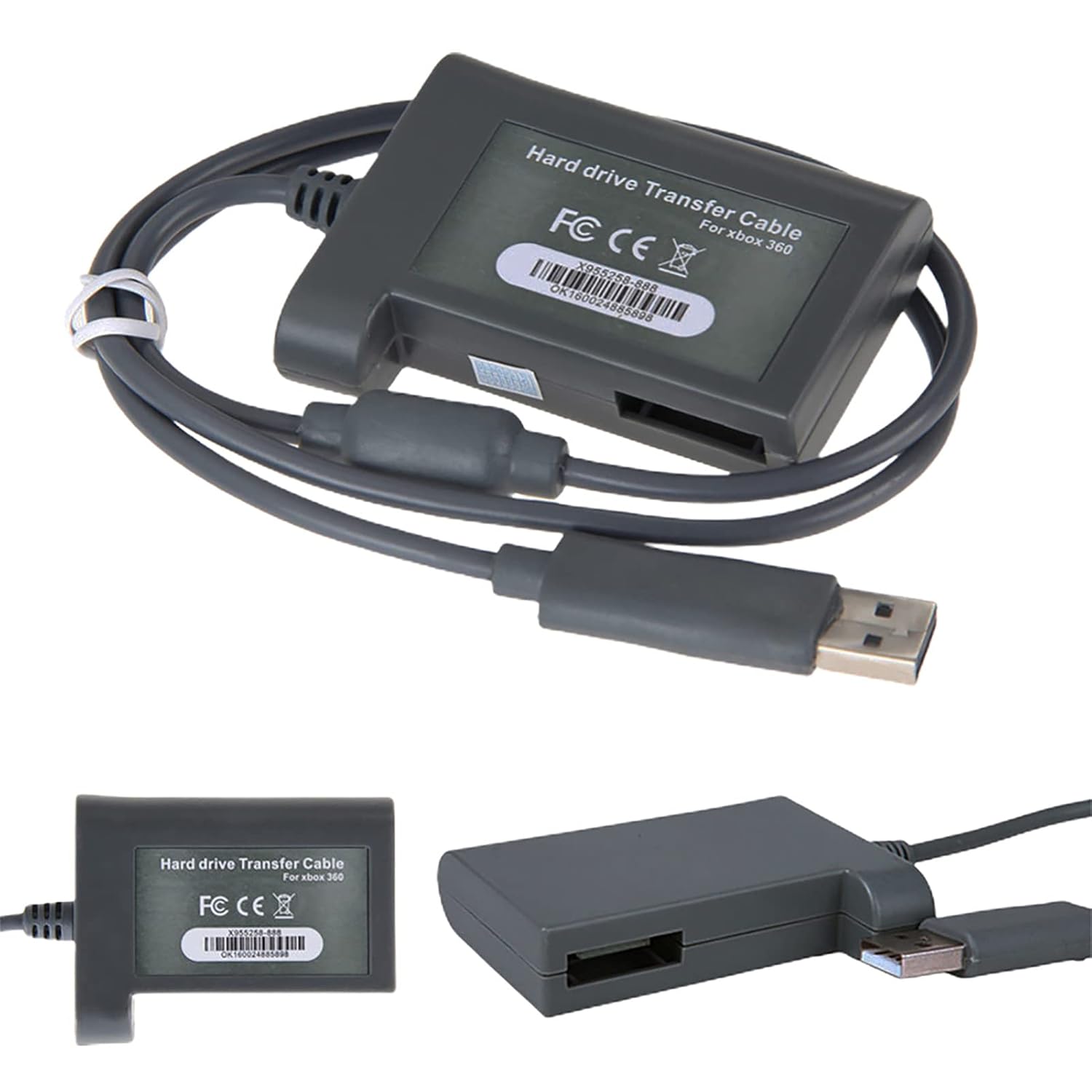 USB Charger Cable - Transfer Cable Plug and Play Portable Plastic Video Games HD-Compatible Cable Compatible Compatible with Xbox 360 - Black