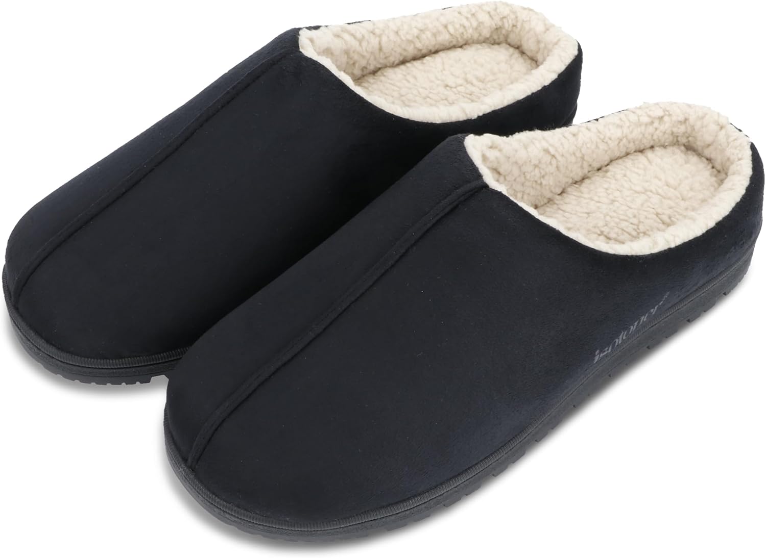 isotoner mens Indoor/Outdoor Sherpa Lined Slip-on Rory Microsuede Slippers With Memory Foam Comfort - Image 4