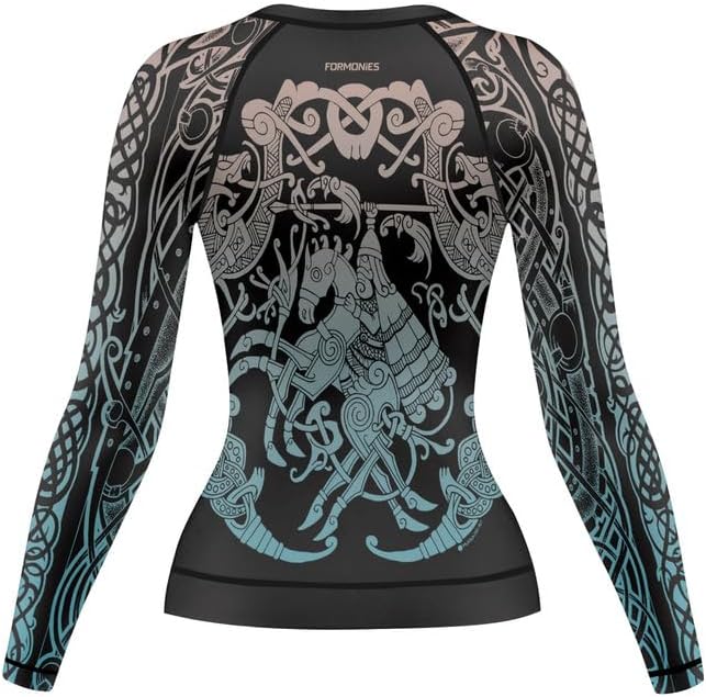 Viking Women's Rash Guard Shirts Long Sleeve Compression Fightwear Tops for BJJ MMA