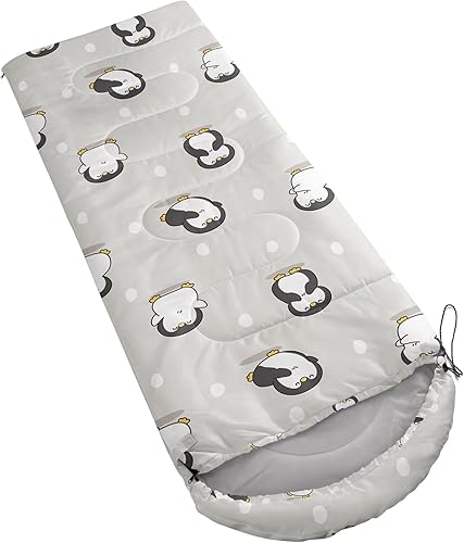 Vista 30 de Axolotl Moon Stars - Saco de dormir para niños, saco de dormir ligero y cálido para clima frío, saco de dormir portátil impermeable para camping