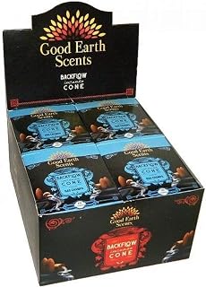 Cultural Exchange Good Earth Scents Nag Champa Backflow Incense Cones [12 Boxes x 10 Cones Per Box - Brown]
