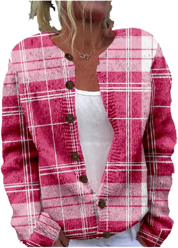 Sweaters for Women Casual Long Sleeve Soft and Comfy Button Down Baggy Slim Fit Kni...