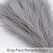 Pusuny Faux Pampas Grass,7 PCS 24 inch Gray Pampas Grass Decor, 7 Branches | Each Stem Fluffy Small Pompous Grass for Vase Filler in Table Vase Decor for House, Office, Boho Wedding Flower (Gray)