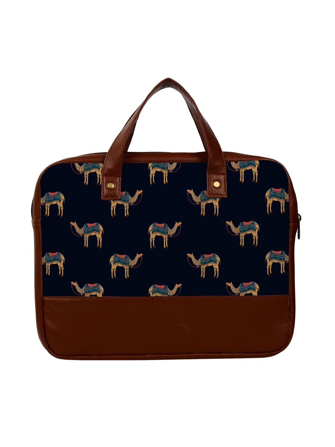 Crazyify Camel Printed Leather Laptop Bag For Men & Women | Leather Laptop Bags/Briefcase with Screen Size Up to 15.6 Inch (B0B46BZHC1) Amazon Price History, Amazon Price Tracker