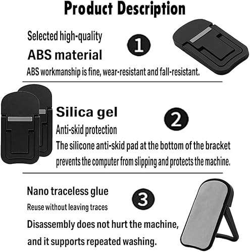 Miniatura 8 de 2 soportes portátiles para laptop, elevador ajustable para laptop, refrigeración ergonómica, mini soporte invisible para computadora de escritorio,