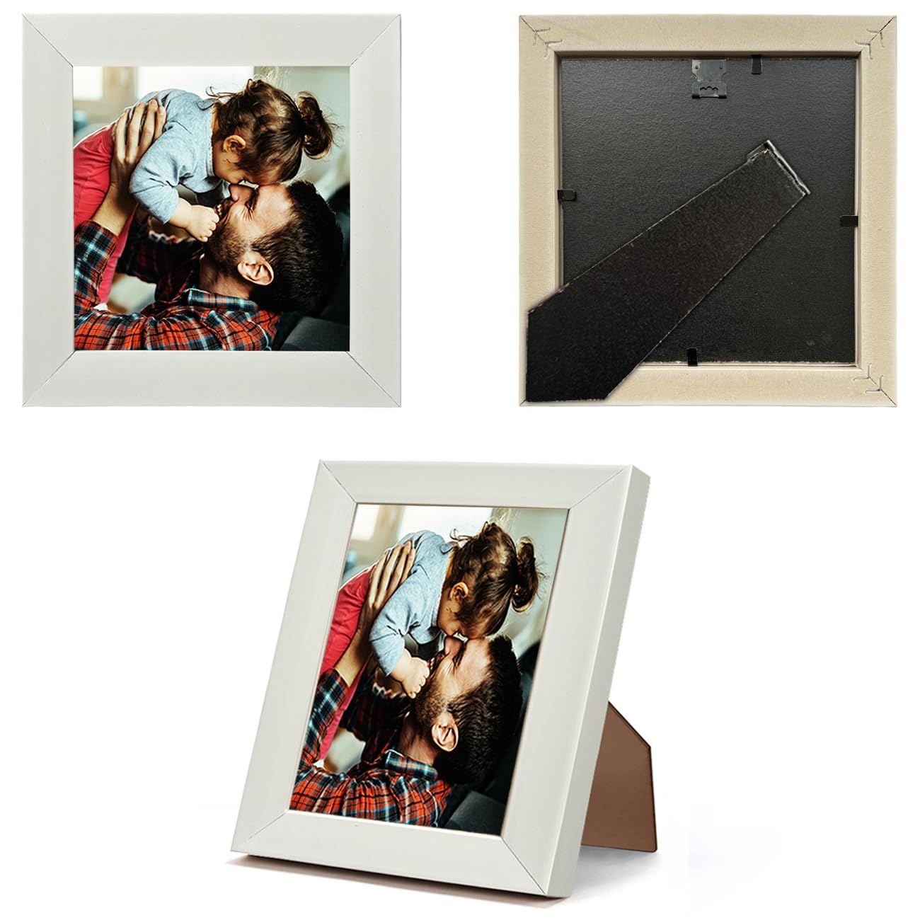 Art Street Customized Table Wood Tabletop Rectangular Photo Frame With Photo Upload, Birthday, Anniversary Gift For Husband, Couple, Brother, Sister, Parrents (5X5 Inch, White) - Image 5 thumbnail