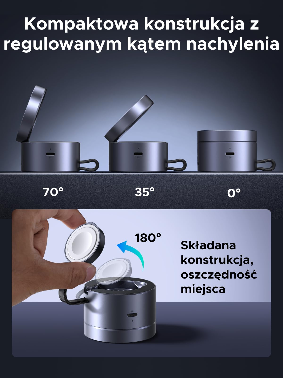 UGREEN MagFlow Qi2 15 W, magnetyczna ładowarka bezprzewodowa 3 w 1 z MagSafe | Kompatybilny z iPhone 17 16 15 14 13 12 Air Plus Pro Max AirPods 4 3 Pro 3 2 1 iWatch, regulowany, z ładowarką 45 W