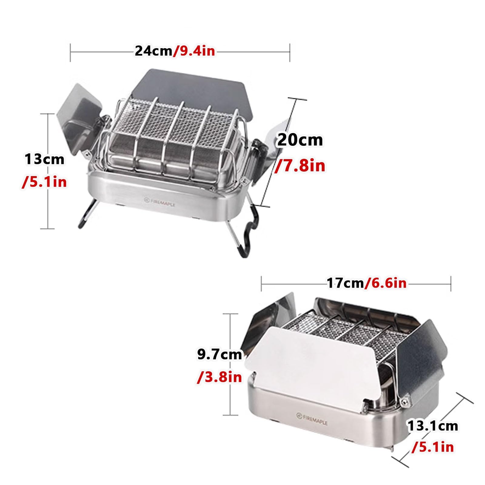 Ogrzewacz tarasowy zewnętrzny 2200 W ze stali nierdzewnej z regulowanymi kątami i składanym stojakiem, zdejmowany grill do użytku wewnątrz i na zewnątrz