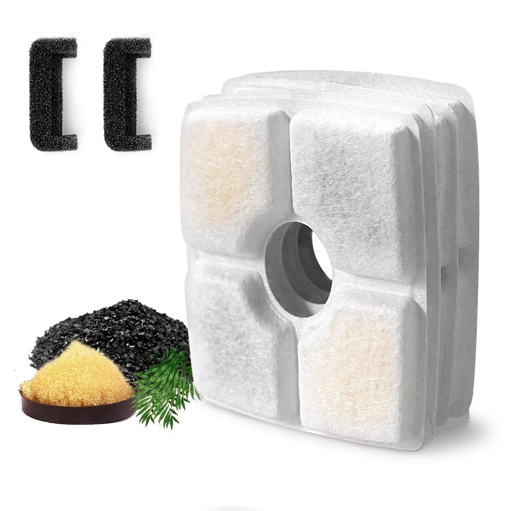 KutoraWorks6 Pack Pet Fountain Replacement Filters for Wireless Pumps Cat Water Fountain Dog Water Dispenser WF20/CF20, Triple Filtration System Replacement Filters