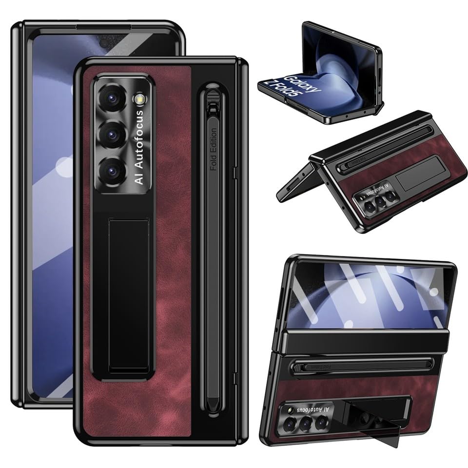 Housse cuir Samsung Z Fold 7 rigide antichoc rose contre rayures