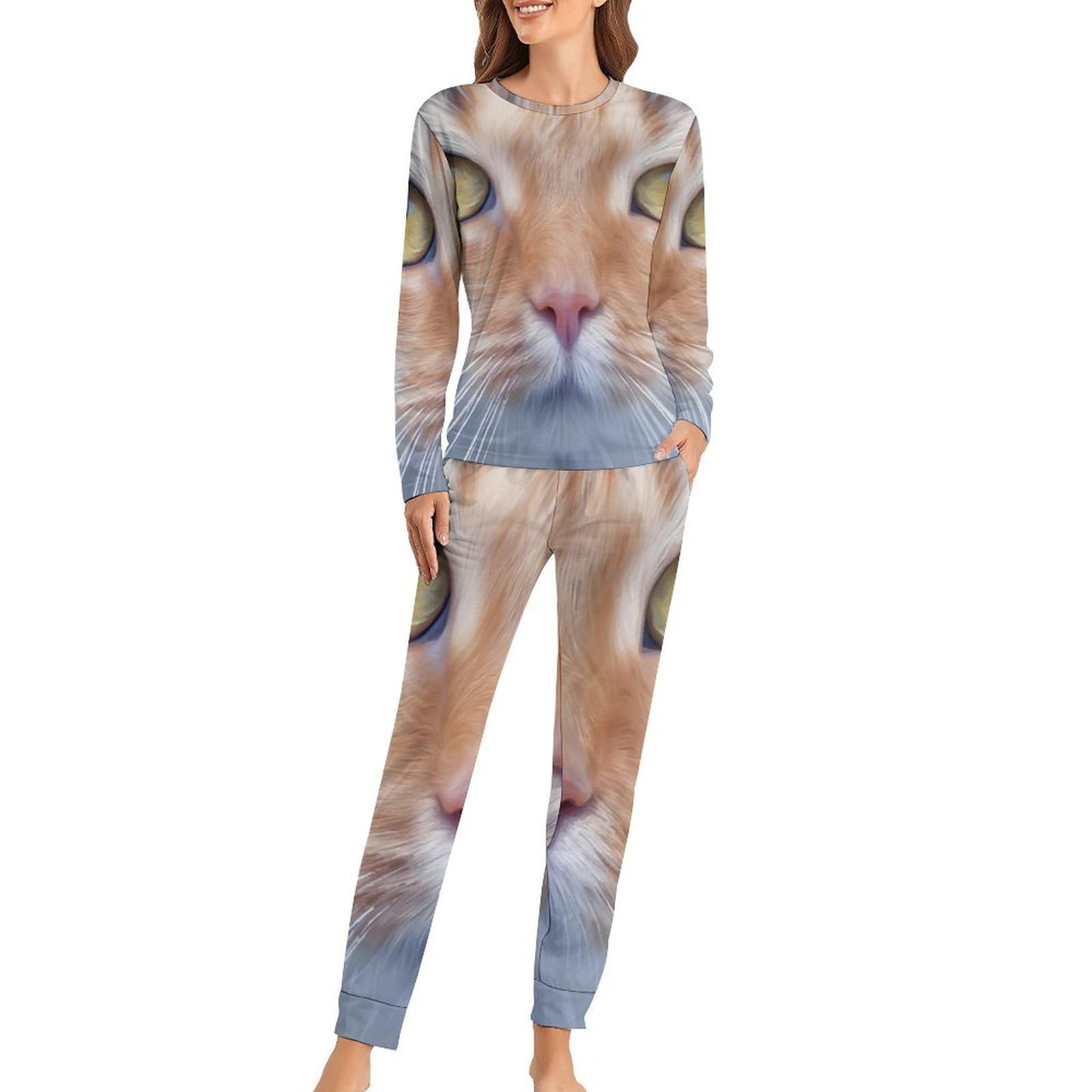 Pyjama femme chat t-shirt manches longues pour vos soirées cocooning hiver - 8