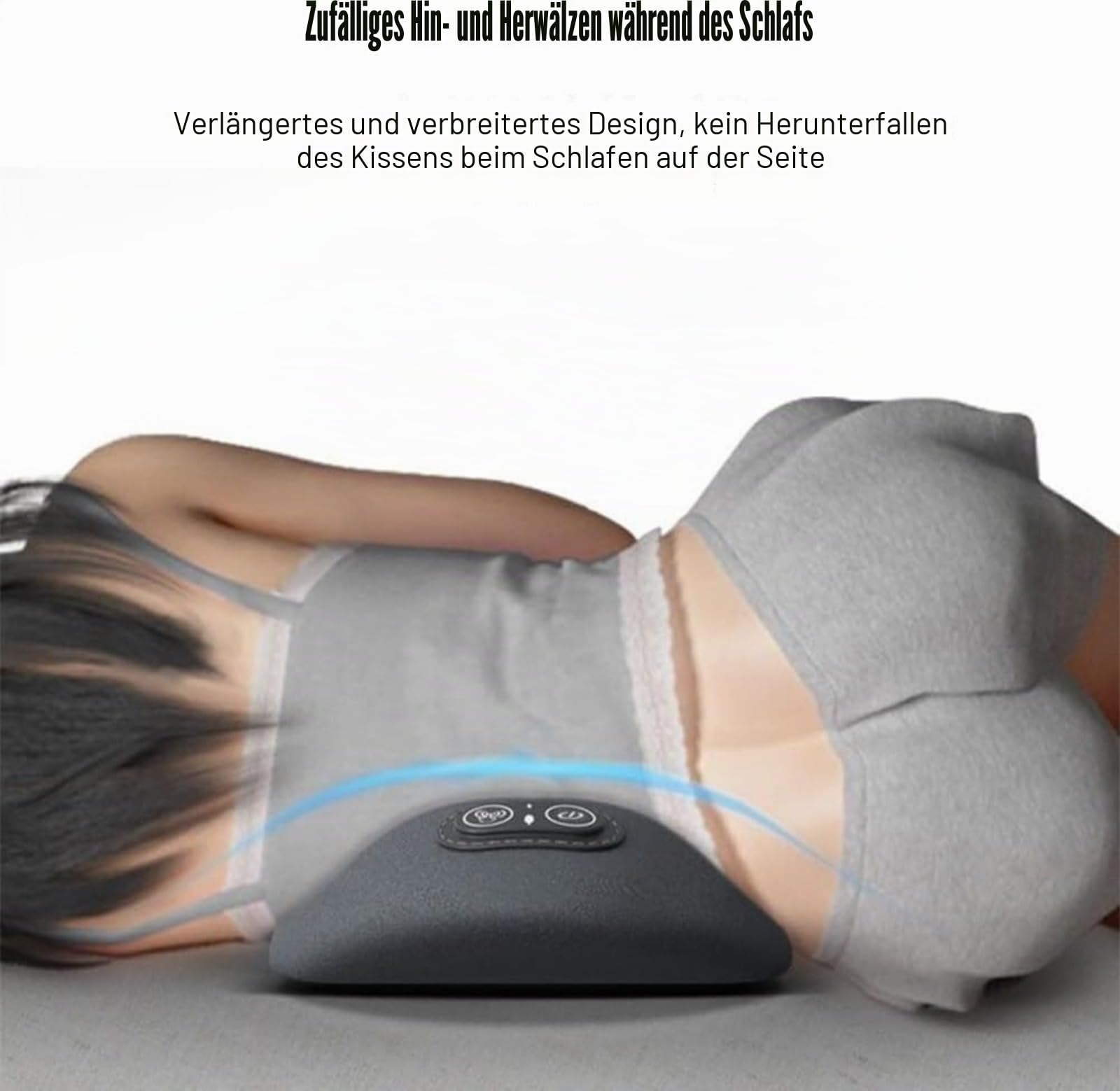 Triple Fusion Rückenmassagegerät – vibrierendes, beheiztes ergonomisches Rückenmassagegerät mit Mehrpunktunterstützung, erweitertes Design für Rückenschmerzlinderung und Schlafkomfort