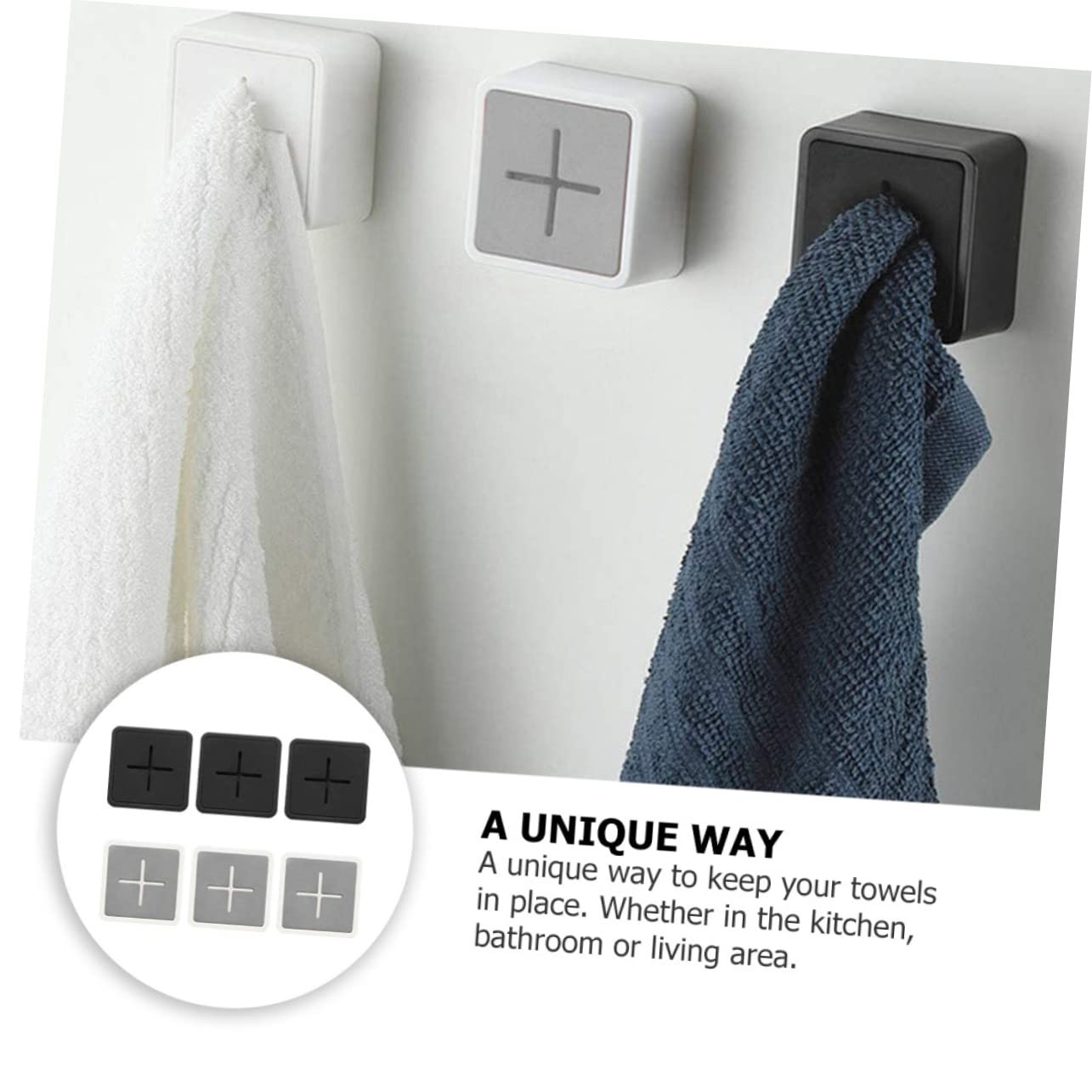 BESTonZON 18 Uds Tapón De Almacenamiento De Toallas Ganchos De Almacenamiento Para El Hogar De Cocina Ganchos Para Toallas De Baño Ganchos Para Toallas Soporte Adhesivo Para Toallas De Té