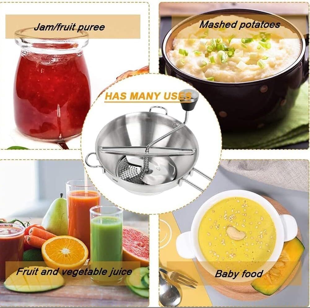 Multipurpose Ricer Fruit Press Vegetable Masher Ergonomic Potato Ricer Mashed Potatoes Ricer,Professional Potato Ricer/Masher, Stainless Steel Used To Puree And Press A Wide Range Of Fruit And Veg