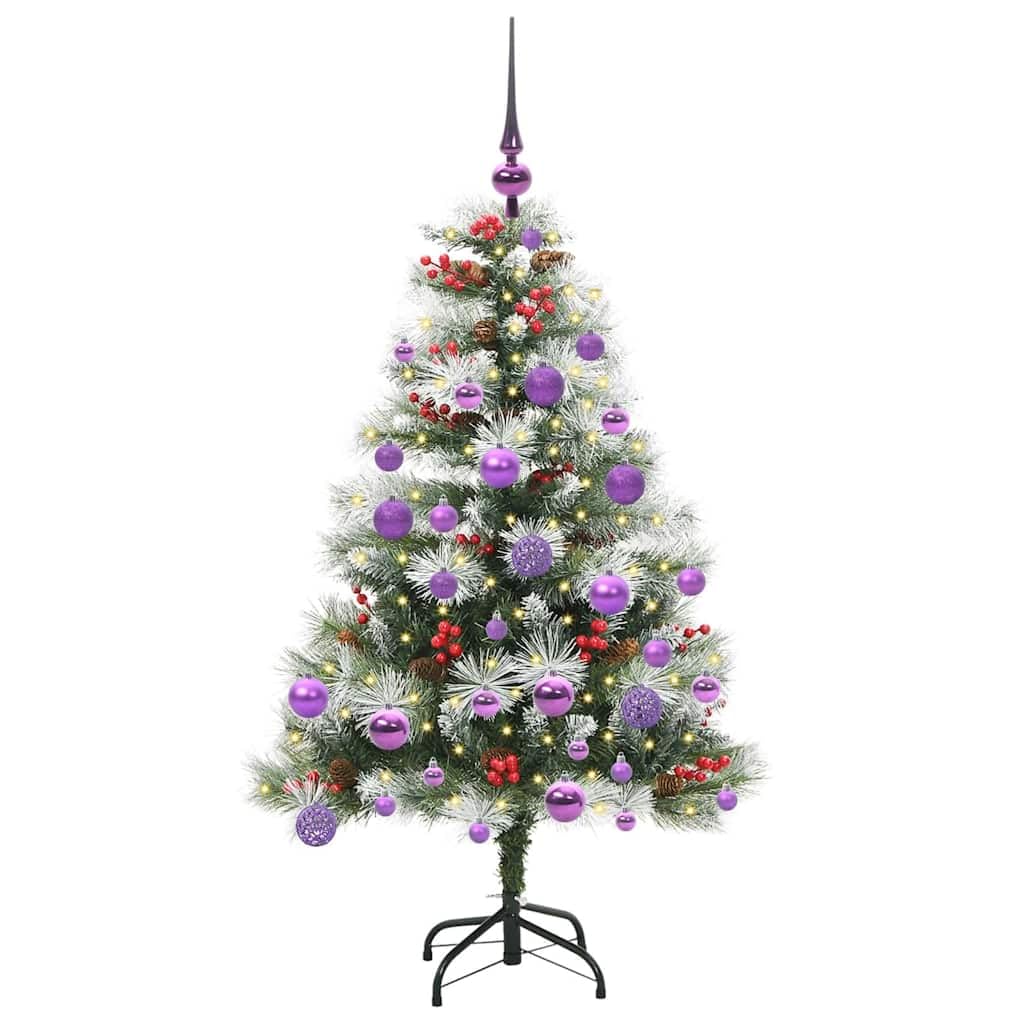 Árbol de Navidad artificial verde y blanco, 120 cm