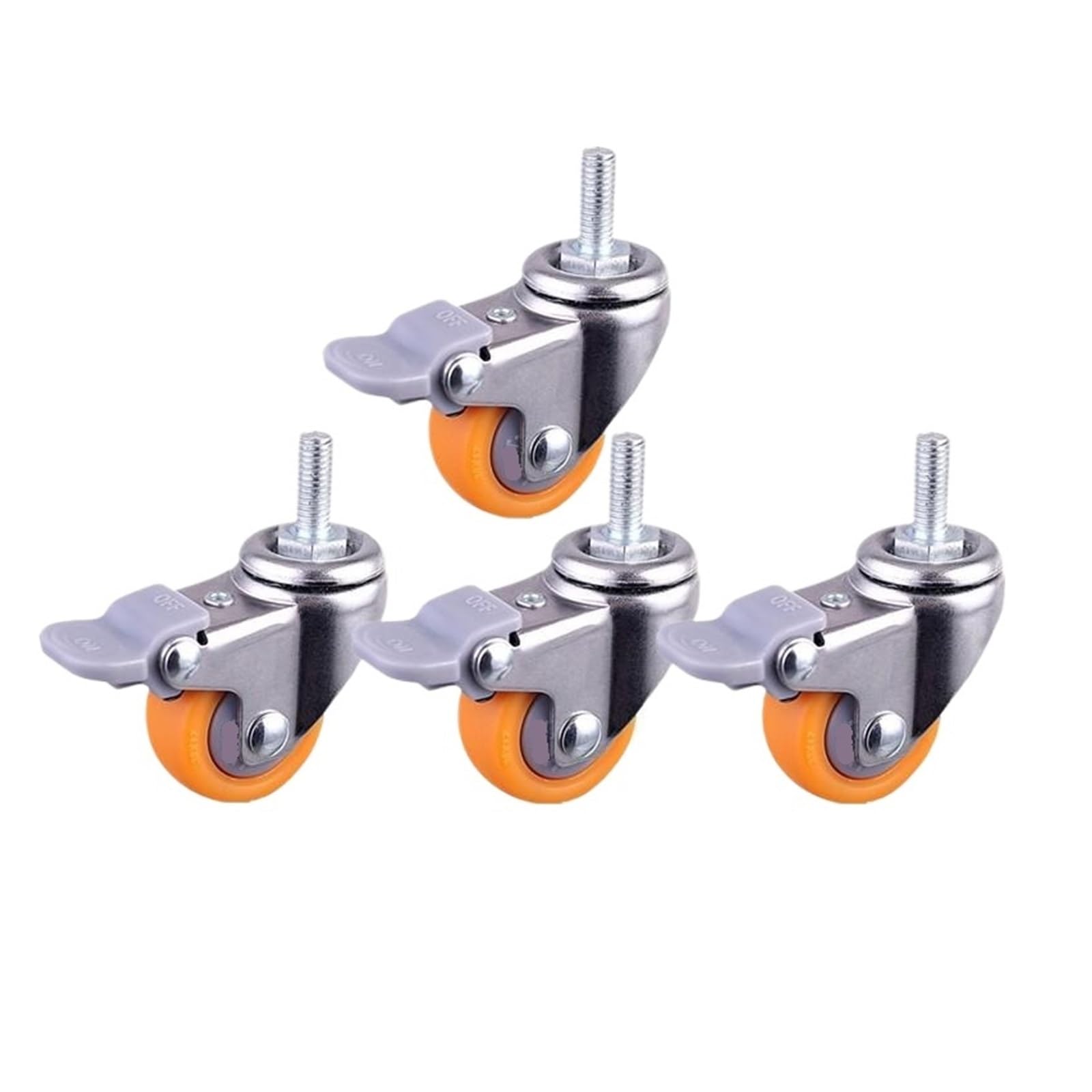 MXXDMOPD 4 Pieces/lot 1.5 inch Screw casters Orange PP Furniture Wheels Silent Display Cabinet Speakers(D)