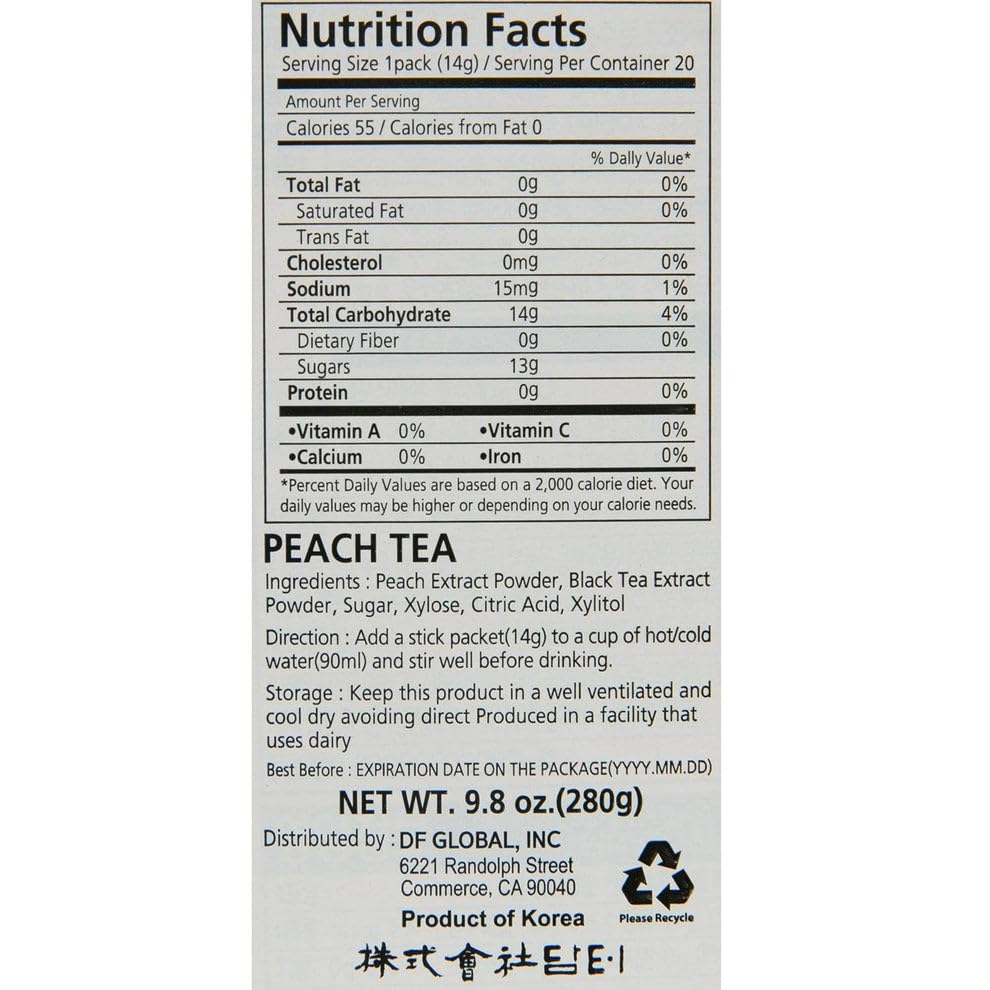 Miniatura 6 de DAMTUH Mezcla de té negro helado de melocotón, azúcar de xilosa, porción individual 80 barras