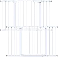 Vista 25 de Cumbor - Puerta de bebé extra alta de 36" de 29.7"-51.5", puerta de seguridad con cierre automático para escaleras, puerta para perros de paso fácil