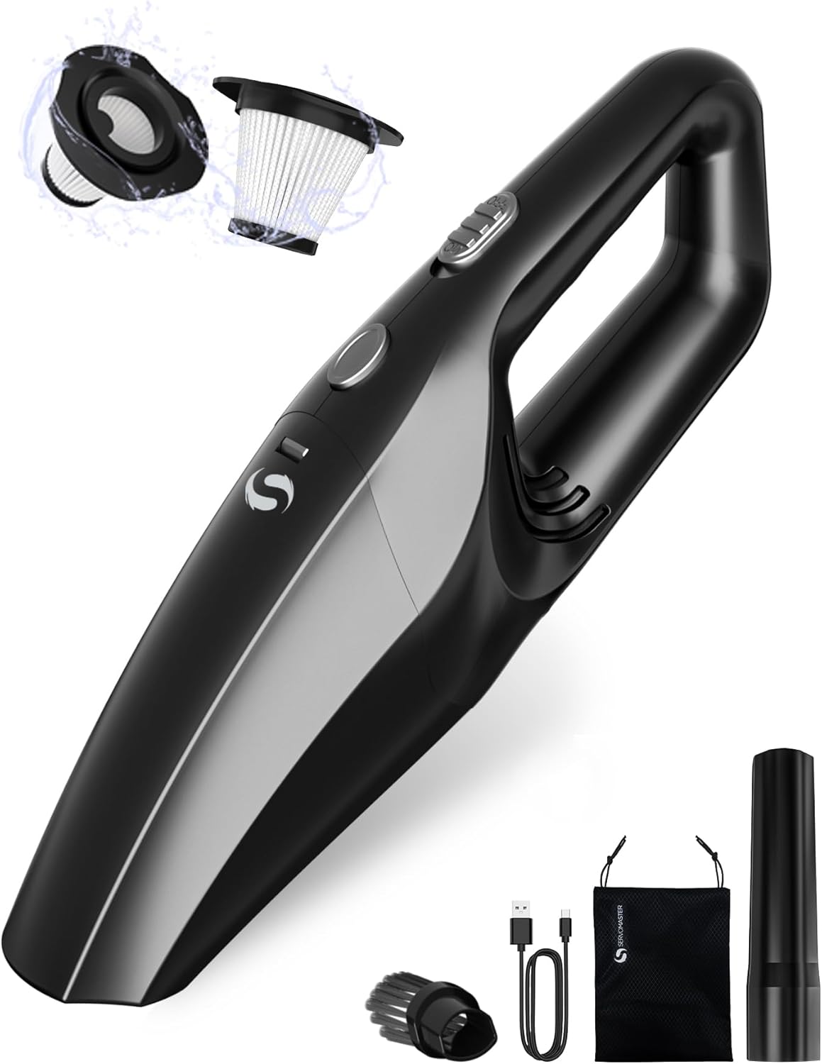 Handheld Vacuum Cordless Mini Car Vacuum Cleaner Portable and Rechargeable with Powerful Suction for Car Home Office and Pet Hair with HEPA Filter and Lightweight