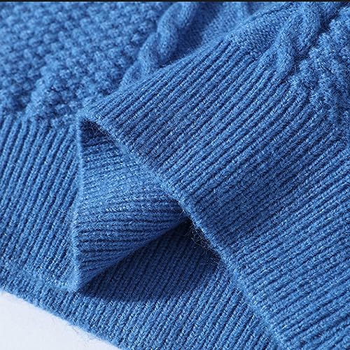 Men's Cable Knit Pullover Sweater Casual Long Sleeve Crewneck Knitted Sweaters Casual Twist Textured Sweaters4