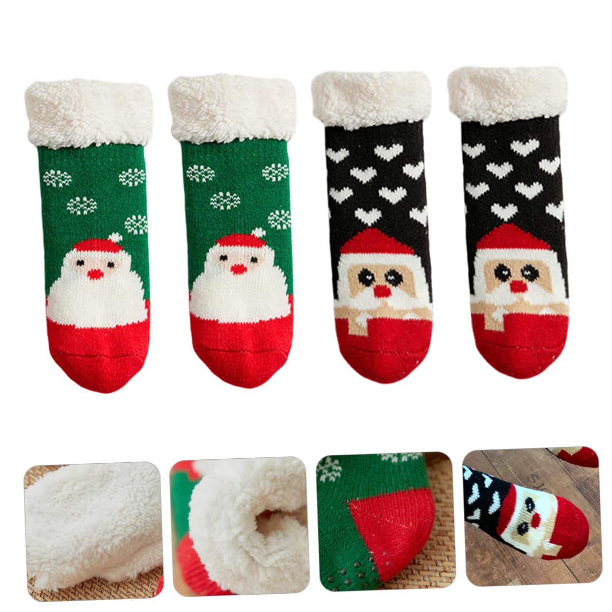 ABOOFAN 6 Paia Calzini Da Natalizi Calzini Di Cotone Per Bambini Di Babbo Natale Pupazzo Di Neve Bambino Tenere Caldo Sherpa Uomini e Donne Per Dormire