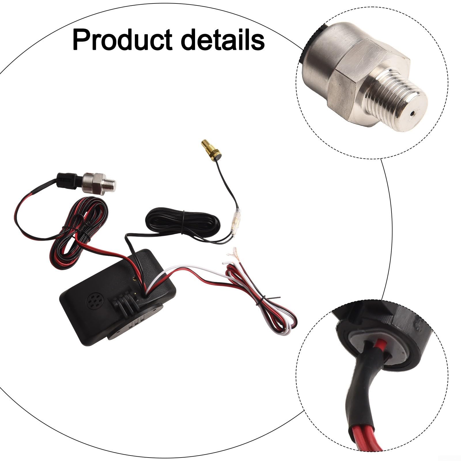 Manometro digitale LCD 4 in 1 per auto con misuratore di pressione dell'olio, visualizzazione della temperatura dell'acqua, indicatore del livello del carburante e voltmetro, ampia gamma 9-39 V