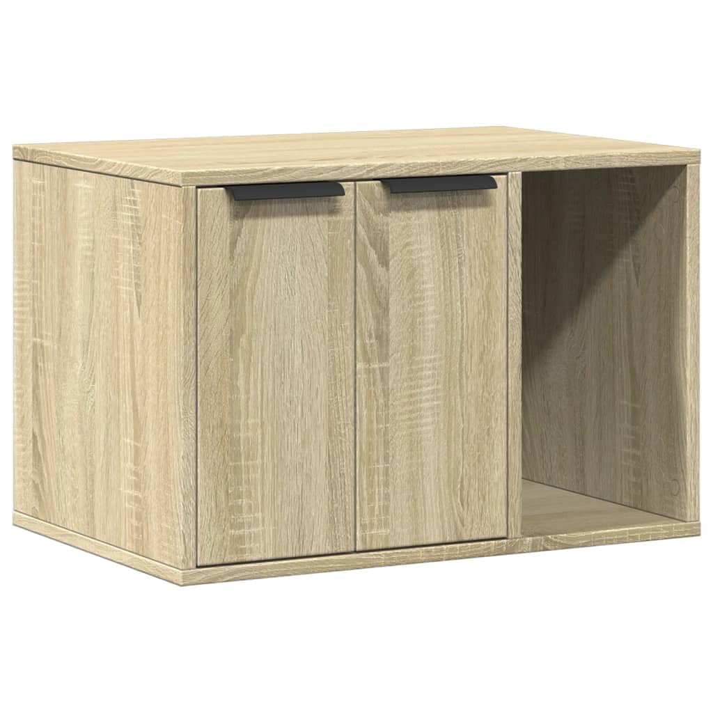 vidaXL Mueble arenero para Gatos Madera Roble Sonoma 60x40x40 cm, Mueble de arenero para Gatos, Muebles para Caja de Arena, Armario para arenero para Gatos