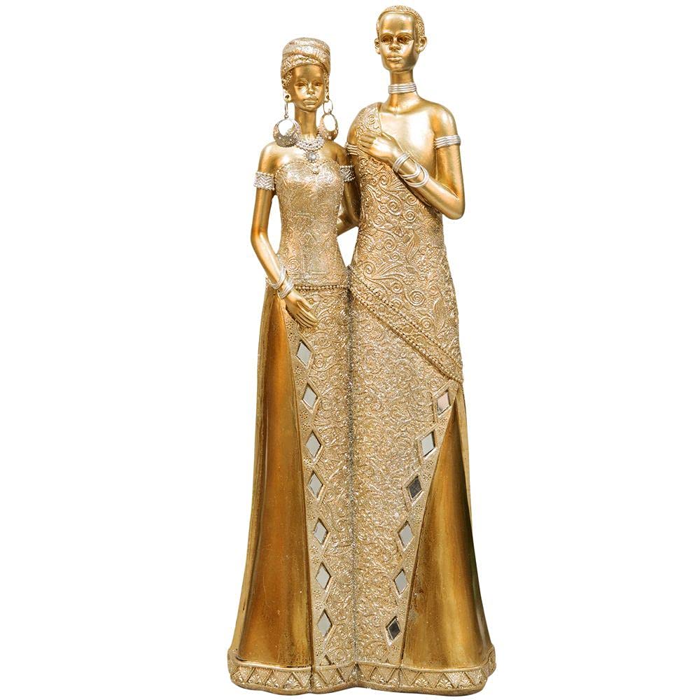 Juliana Collection Gold Masai Couple Figurine 40cm