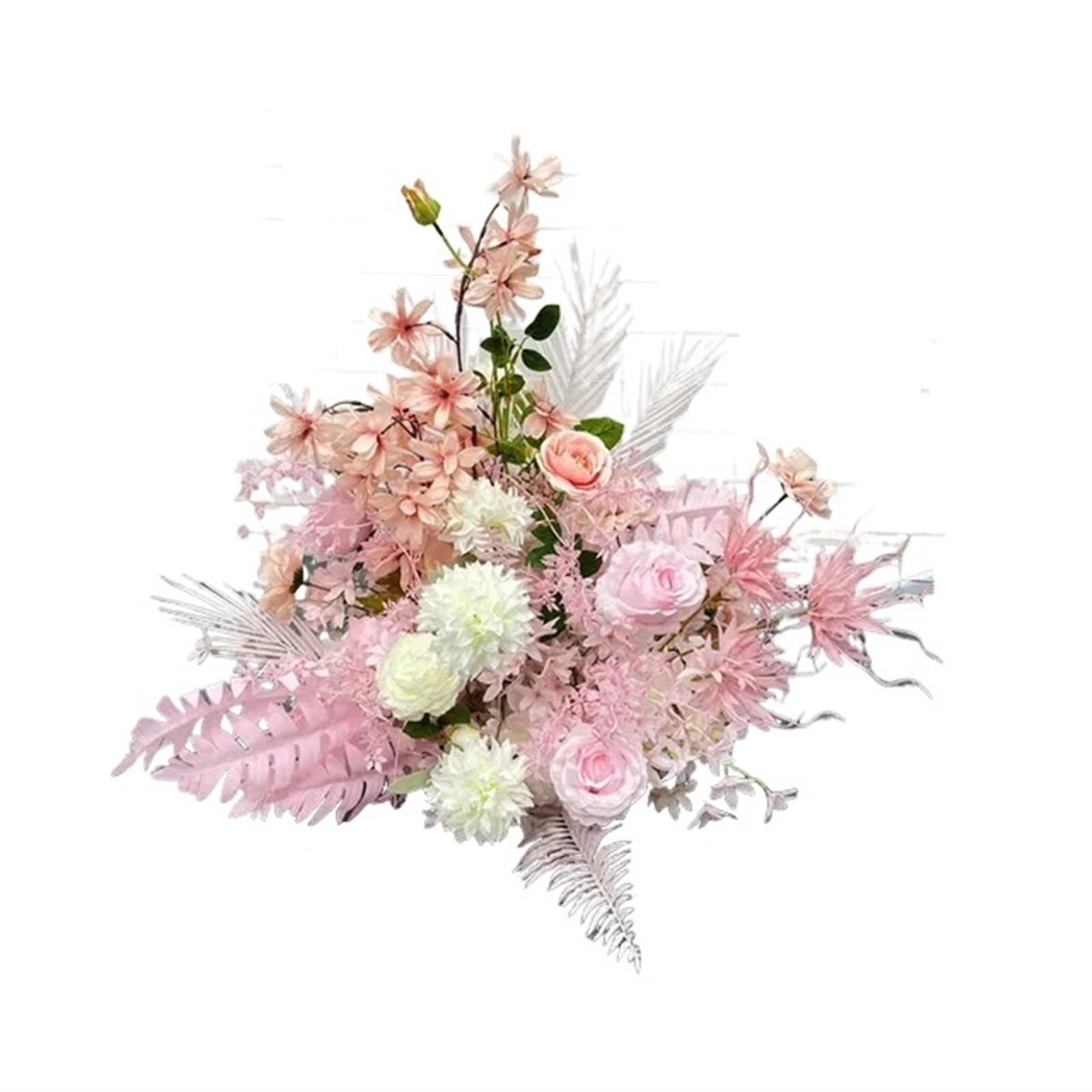 Hochzeitsblumen-Simulation, Kunstseide, rund, Pavillon, Kunst, Fensterdekoration, Hochzeitsrequisiten, T-Bühne, Blattaufhängung (Rosa S)