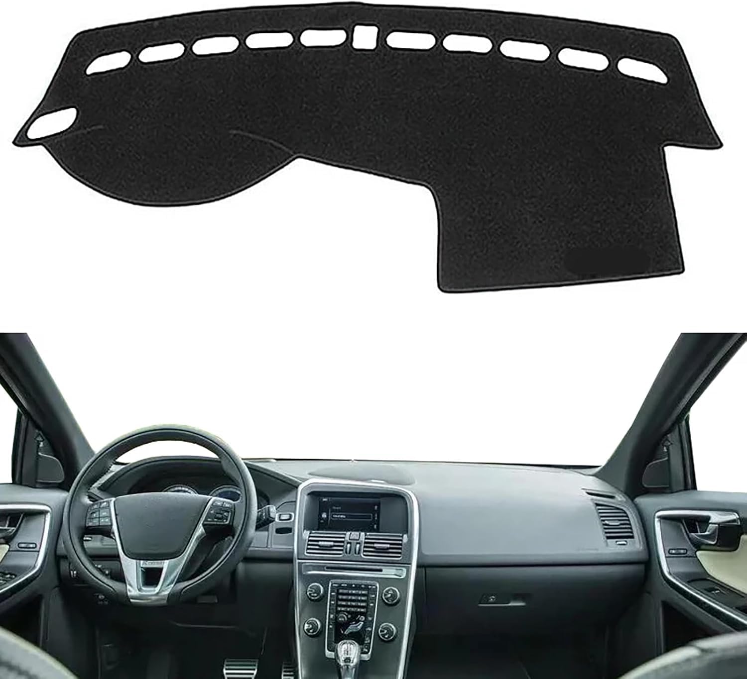ZhangXD Car Dashboard Cover for Volvo XC60 S60 S60L 2012 2013 2014 2015 2016, Non-Slip Dash Board Sun Shield Protector Anti-Glare Anti Dust Interior Accessories
