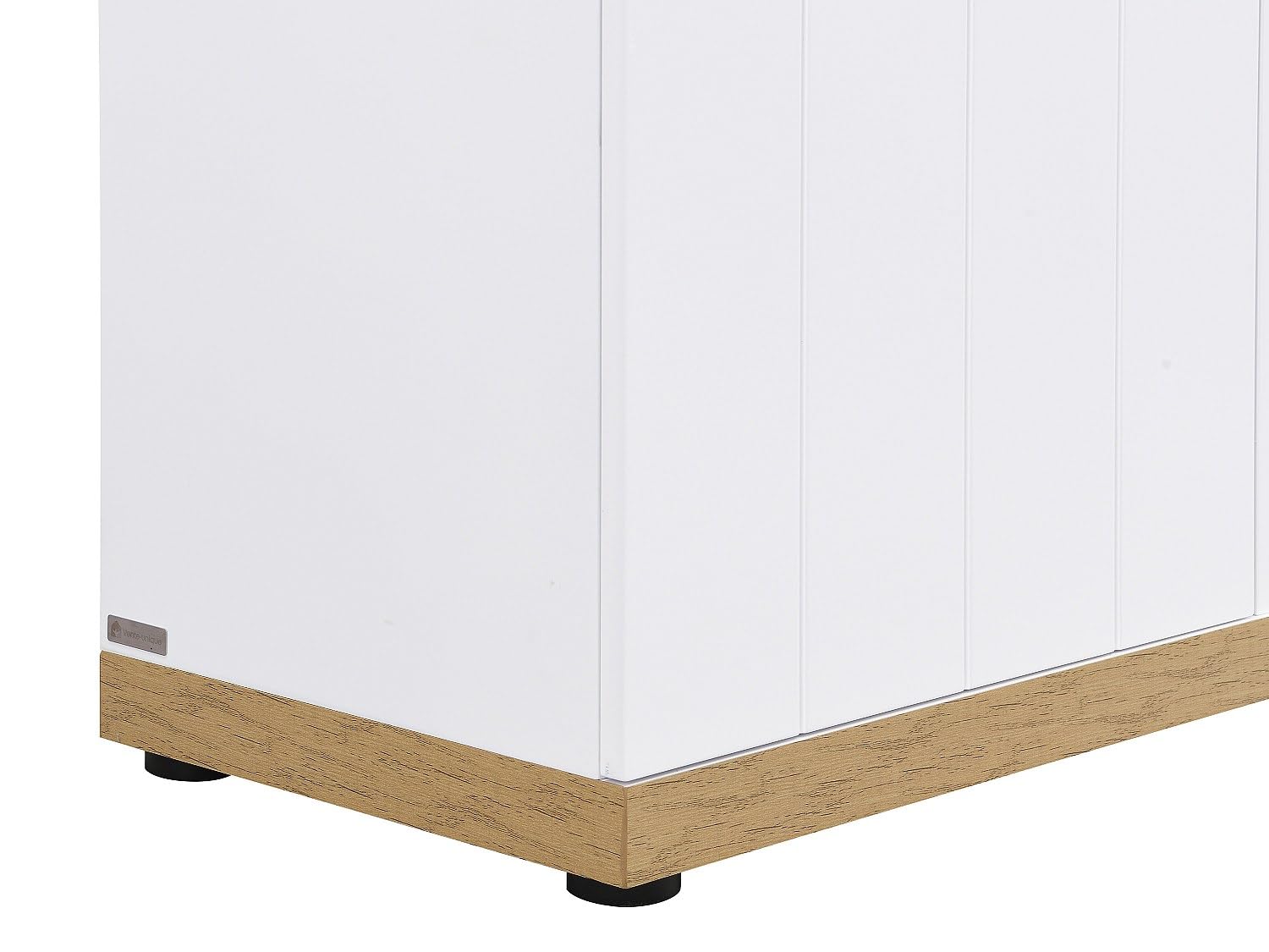 Vente-unique - Segretario – MDF – Colore: bianco e naturale – Dutasi – con stoccaggio