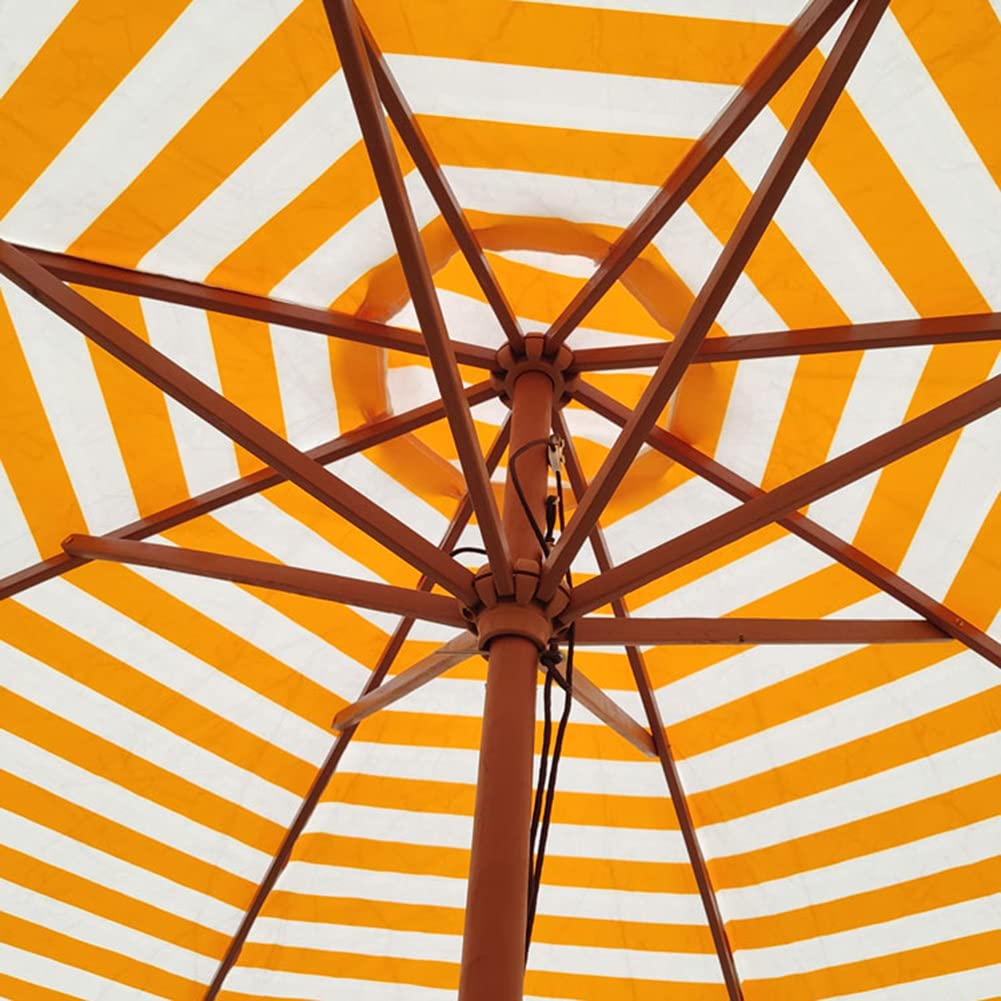 Parasol Stołowy O Długości 2,7 M / 8,9 Stopy, Parasol Plażowy W Paski, Drewniany Parasol O Dużej Wytrzymałości, Parasol Ogrodowy, Przenośny Parasol Kempingowy