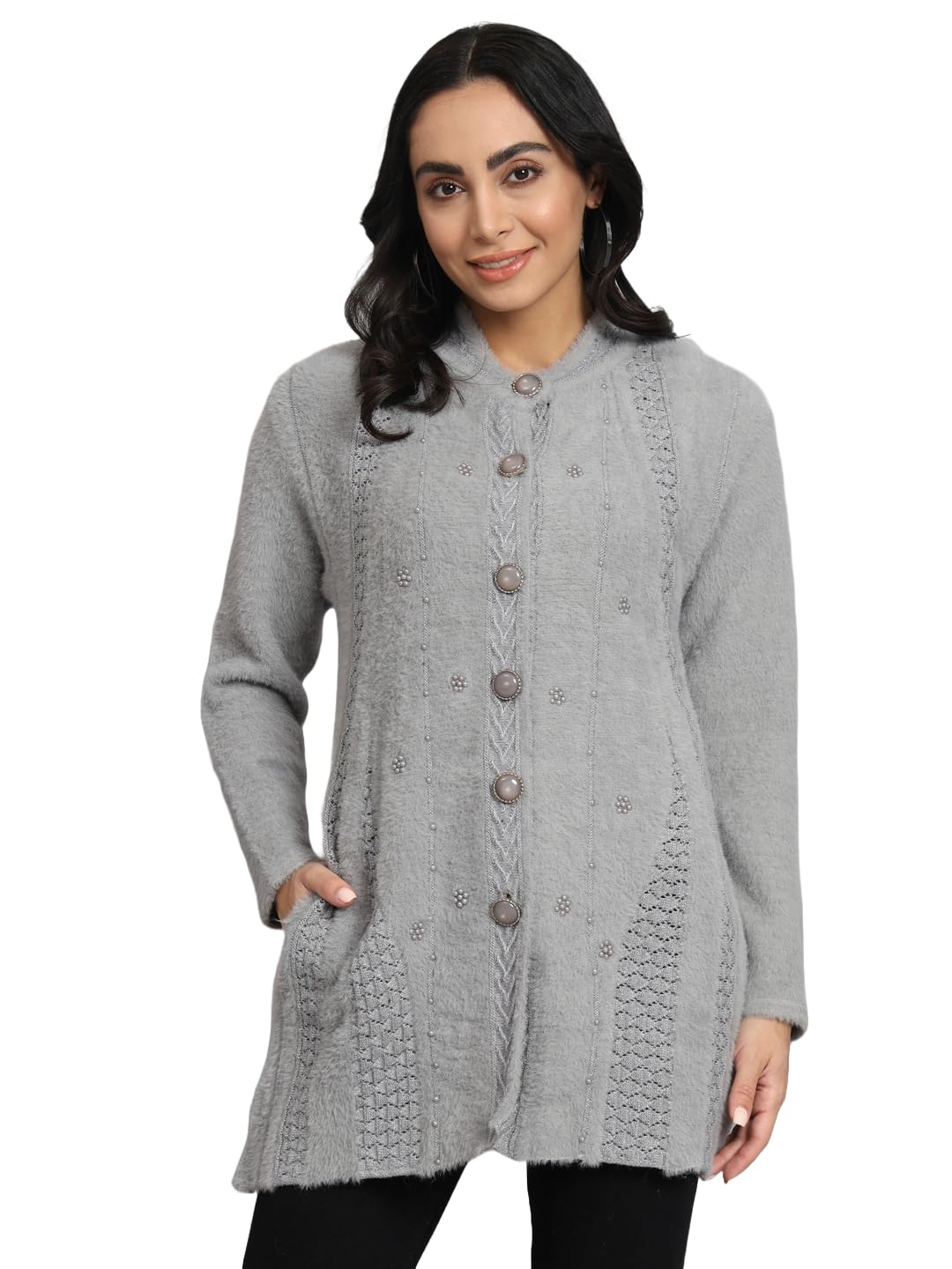 ekools Women's winterwear Woolen Long Sweater Cardigan (RJ2_eK)-picture-22