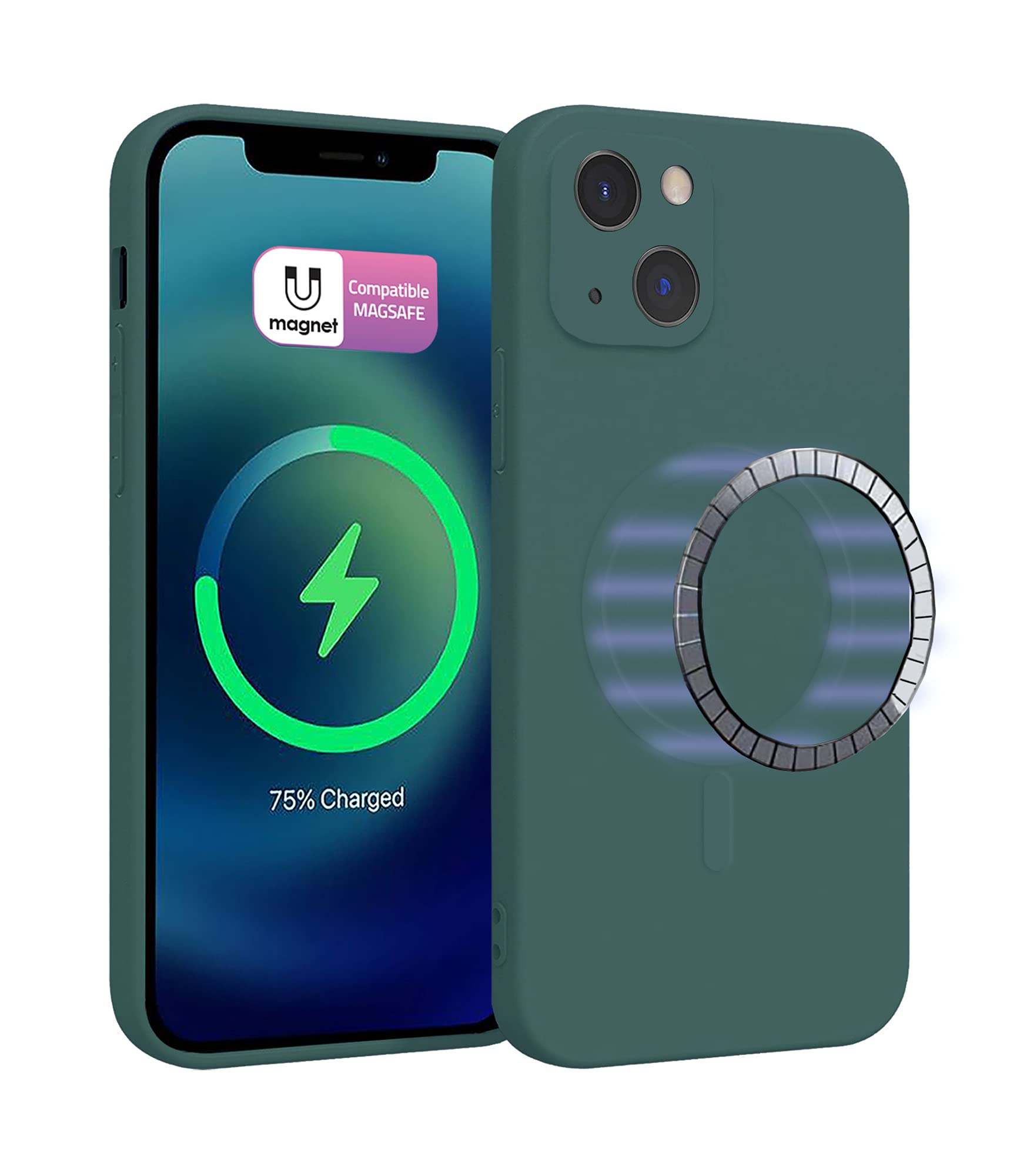 ICOVERI Funda Silicona Magnética para iPhone 13 Pro, Compatible con Magsafe, Imanes Incorporados, Prueba de Golpes, Antiarañazos, Protección cámara. Carcasa Silicona Colores (iPhone 13 Pro, Negro) — view 19