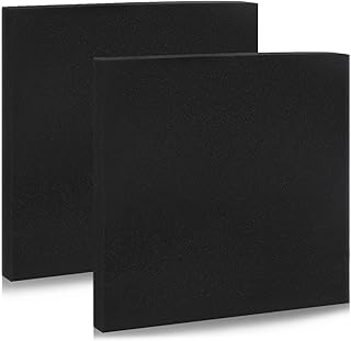 12 x 12 x 1.5 Inch Polyurethane Foam Sheet，Eyluck 2 Pcs Black Cuttable Foam Inserts for Cases-Packing Foam Pads for Toolbox Camera Storage and Crafts