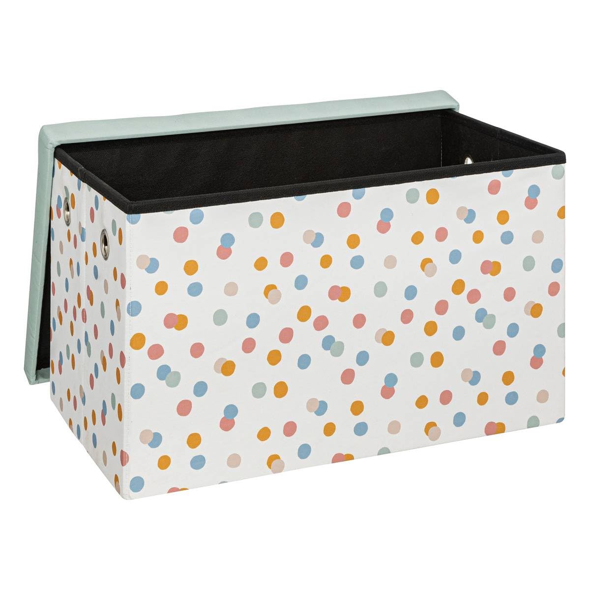 Puf plegable de almacenamiento Enio azul 57x36cm
