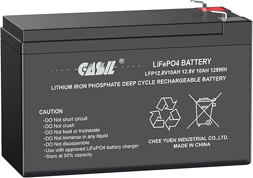 Casil Batería LiFePO4 de 12 V 10 ah, batería de litio premium de 12 V 10 ah, batería de ciclo profundo de iones de litio de 12 voltios, adecuada