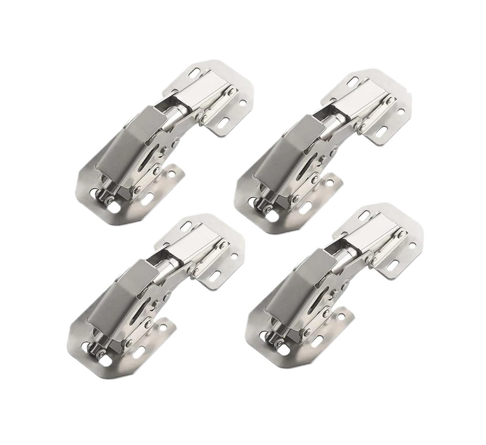Dclbaigfsy 4In-4Pc 2/4Cs 90 Degree Steel Cabinet Hinges No-Drilling Holehydraulic Buffer Hinge Cupboard(4In-4Pc)