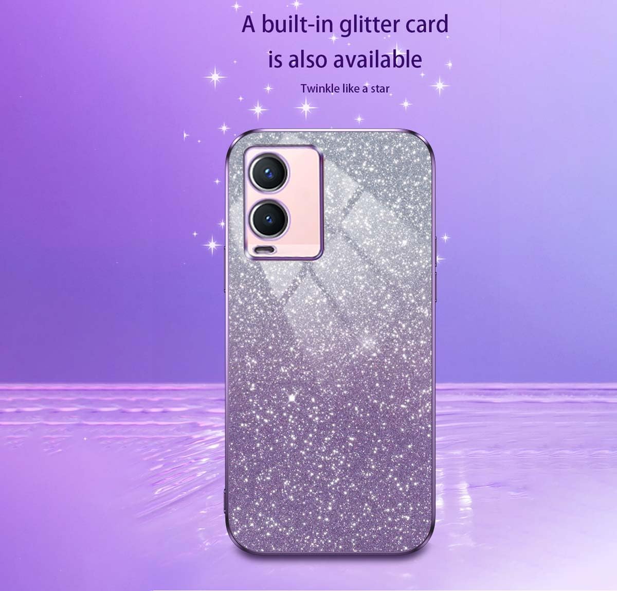 Cover Dedux Per Oppo A92/A52/A72 - Custodia Trasparente Con Effetto Gradiente E Rinforzi (Blu/Rosa) - 2