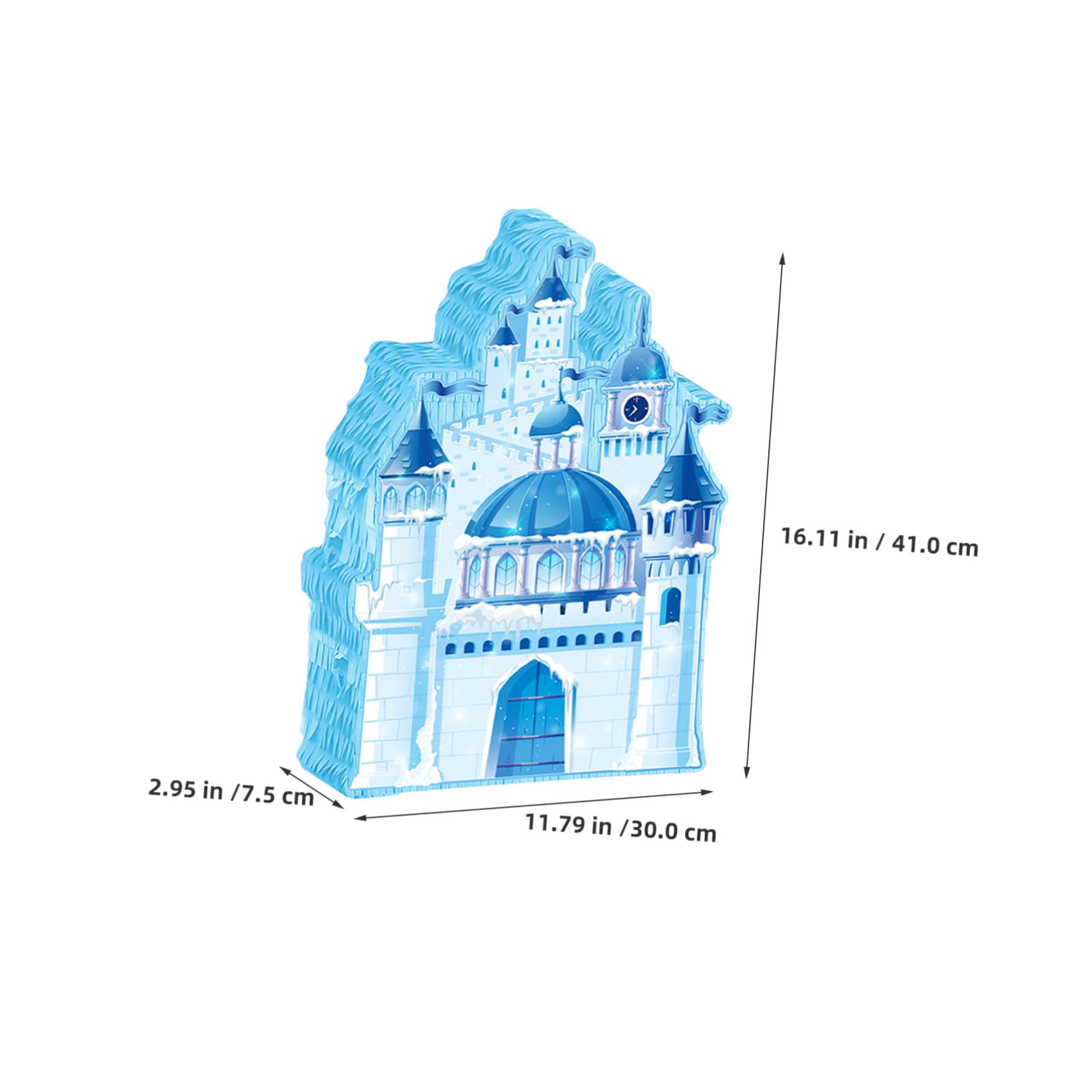 Winter Schloss Pinata mit Augenbinde und Schläger Hängende Weihnachts-dekoration Candy Holder für Kindergeburtstag Schloss Party Zubehör Blaue Eis