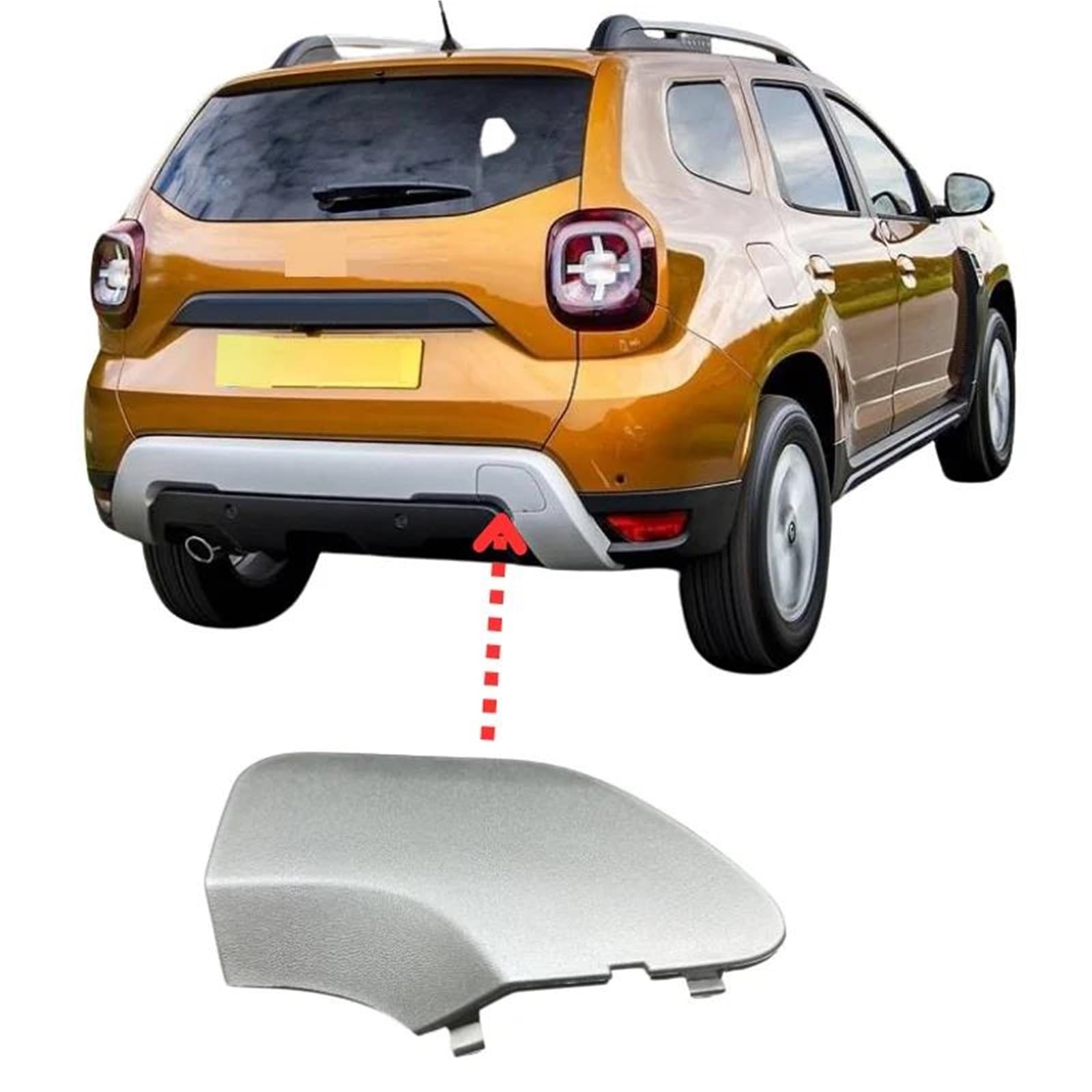 Dla Dacia For Duster 2018-2023 511651340R 511652463R osłony haka holowniczego tylnego zderzaka srebrno-szara osłona zderzaka przyczepy z rynku wtórnego