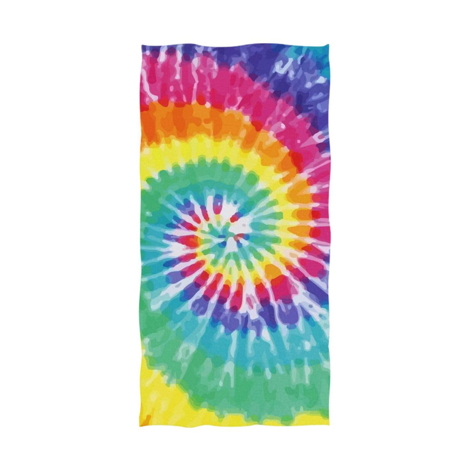 Youjuner Multicoloured Large Towels Bath Sheet Rainbow Tie Dye Bath Towels For Shower Spa Sauna Beach Gym