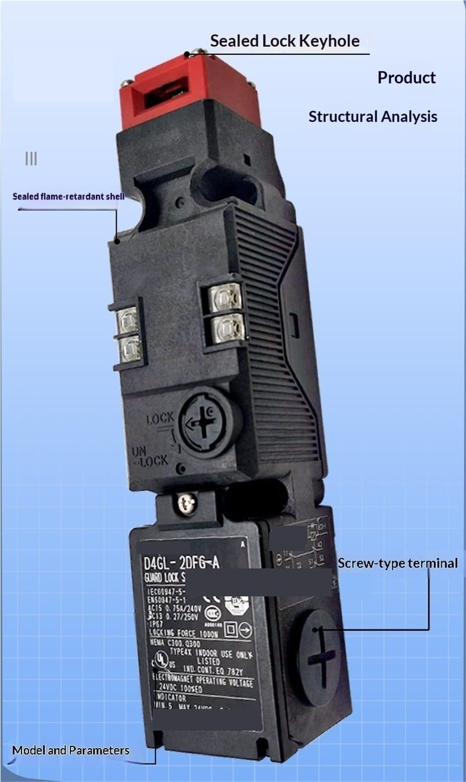 Interruptor de puerta de seguridad Interruptor De Bloqueo Puerta D4GL 1CFG A4 2CFG 4CFG 1DFG para protectores(D4GL-4FFG-A4)