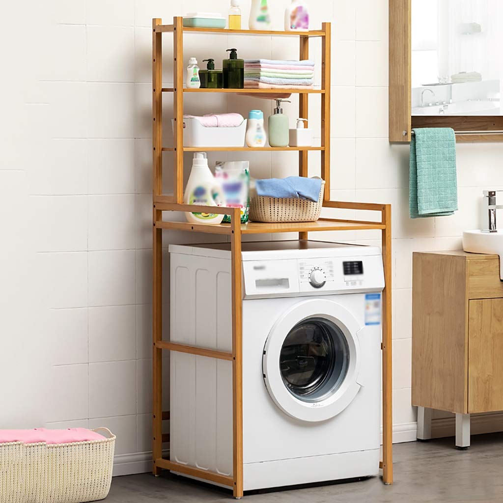 Amazon｜浴室用ラック 木製フレーム材料洗濯機棚、丈夫で丈夫な洗濯機