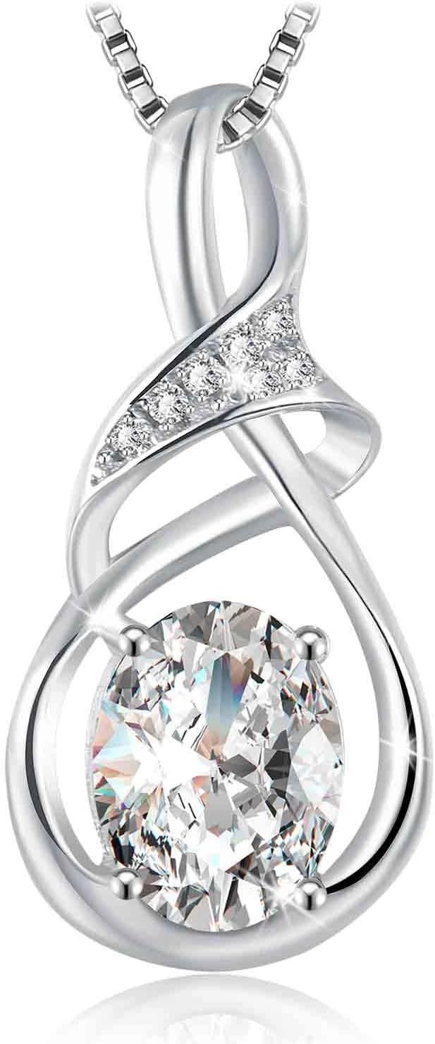 Swarovski Elements Crystal 18K Gold Plated 925 Sterling Silver Diamond Pendant Necklace for Women Ladies Girls Gift Package J.Rosée Fashion Jewelry